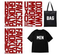 7,6 cm - Tissu vinyle thermocollant - Lettres de l'alphabet - Pour le sport, les maillots, les t-shirts, les vêtements, les travaux manuels, la décoration (rouge)