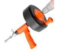7.6 m Drain Unblocker - Spiral Cleaning Hose with Drill Tip, Metal Drum, 2 in 1 Mode Electric and Manual for Sink, Bathroom and Plumbing