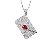 7 * 7 mm Emerald Topaz Pink Quarzt Enveloppe Pendant Colliers pour femmes accessoires de bijoux fabriqués en Chine