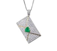 7 * 7 mm Emerald Topaz Pink Quarzt Enveloppe Pendant Colliers pour femmes accessoires de bijoux fabriqués en Chine
