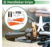 7/8" 22mm 15/16" 24mm Moto Kit de couverture de poignées de guidon en alliage d'aluminium en caoutchouc Orange 1 kit