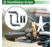 7/8" 22mm 15/16" 24mm Moto Kit de couverture poignées de guidon en alliage d'aluminium en caoutchouc pour moto scooter vélo ATV de couleur titane, 1 jeu