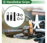 7/8" 22mm 15/16" 24mm Moto Kit de couverture poignées de guidon en alliage d'aluminium en caoutchouc pour moto scooter vélo ATV noir argent ton 1 jeu