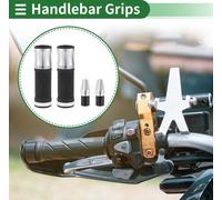 7/8" 22mm 15/16" 24mm Moto Kit de couverture poignées de guidon en alliage d'aluminium en caoutchouc pour moto scooter vélo ATV ton argent 1 jeu