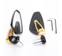 7/8 "22mm CNC Rétroviseurs De Moto Universel Bleu Verre Scooter Barre Fin Guidon Rétroviseur Rétroviseur compatibles(Or)