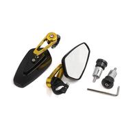 7/8" 22mm fin guidon or noir Rétroviseurs pour moto 1 Paire