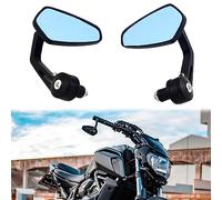7/8" 22mm Moto Rétroviseurs de Guidon Alliage d'Aluminium Miroirs Latéraux pour Cruiser Scooter Street Bike (Noir)