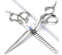 7/8/9 pouces tête conception studio styliste professionnel couper les haut de gamme ménage ciseaux de coupe de cheveux Japon importé 440C ciseaux en acier inoxydable (7 inch 2pc-B)