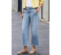 7/8 Jean cropped wide leg avec détail de boutons