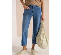 7/8 Jean wide leg taille haute à détails brodés