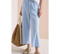 7/8 Pantalon jambes larges en qualité seersucker