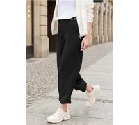 7/8 Pantalon large à taille moyenne, effet lin