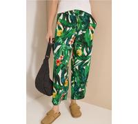 7/8 Pantalon taille haute à jambes larges, coupe loose