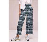 7/8 Wide Legs pantalon avec motif en zigzag