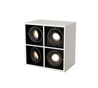 7.87 * 7.87 Inch Square Four-Head LED Ceiling Light, Anti-Glare Bright Equipped with COB Downlights, 8W/10W 3000K-4000K, Angle 15°-60° Adjustable Focal Length Ceiling Spotlights Fittings(4000k,10W)