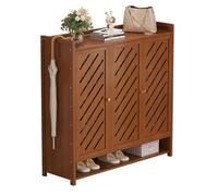 7/8stöckiger Schuhschrank mit Türen tragbares zusammenklappbares Schuhregal ohne Installation freistehendes Schuhregal aus Bambus für den Flurschrank im Schlafzimmer D 90 x 32 x 115 cm