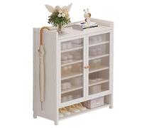 7/8stöckiger Schuhschrank mit Türen tragbares zusammenklappbares Schuhregal ohne Installation freistehendes Schuhregal aus Bambus für den Flurschrank im Schlafzimmer A 60 x 32 x 100 cm