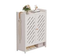 7/8stöckiger Schuhschrank mit Türen tragbares zusammenklappbares Schuhregal ohne Installation freistehendes Schuhregal aus Bambus für den Flurschrank im Schlafzimmer C 60 x 32 x 115 cm