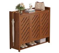 7/8stöckiger Schuhschrank mit Türen tragbares zusammenklappbares Schuhregal ohne Installation freistehendes Schuhregal aus Bambus für den Flurschrank im Schlafzimmer D 90 x 32 x 100 cm