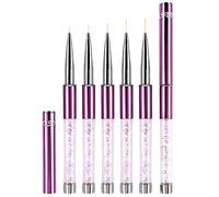 7/9/11/15/20mm Pinceau Nail Art Ongles Professionnel avec Capuchon Bouchon 5 Pièces - LEA-SHALL Pinceaux Liner Ultra Fin pour Ongle Gel, Peinture Acrylique, UV Construction, Brosses French Set