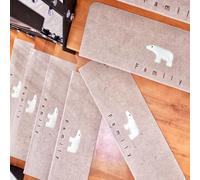 7.9 « x30 » Soft Carpet Stair Treads Self Adhesive 15 Pack, Antidérapant Escalier Tapis Tapis Lavables en Machine, Coussinets D’escalier Tuiles De Tapis pour Le, Beige, 9 Pieces
