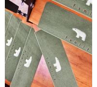 7.9 « x30 » Soft Carpet Stair Treads Self Adhesive 15 Pack, Antidérapant Escalier Tapis Tapis Lavables en Machine, Coussinets D’escalier Tuiles De Tapis pour Le, Green, 5 Pieces
