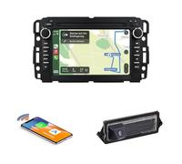 7" AHD GPS Sat NAV Navigator Canbus Autoradio Lecteur stéréo RDS/FM DIN SWC avec sans fil CarPlay Android + caméra de recul Système de stationnement Compatible avec Hummer H2 2004-2008 avec boutons