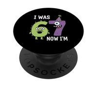 7 Ans Anniversaire J'avais 6 Ans Maintenant J'Ai 7 67 Meme Kids Girls PopSockets PopGrip Adhésif
