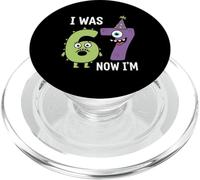 7 Ans Anniversaire J'avais 6 Ans Maintenant J'Ai 7 67 Meme Kids Girls PopSockets PopGrip pour MagSafe