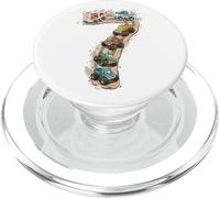 7 Ans Anniversaire Monster Truck Rally Flammes PopSockets PopGrip pour MagSafe