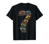 7 Ans Anniversaire Monster Truck Rally Flammes T-Shirt