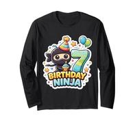 7 Ans Anniversaire Ninja Boys Seven 7th Seventh Kids Party Manche Longue