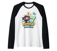7 Ans Anniversaire Ninja Boys Seven 7th Seventh Kids Party Manche Raglan