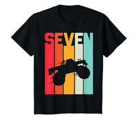 7 Ans Anniversaire Retro Monster Truck Garçon Filles T-Shirt