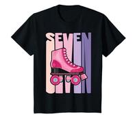 7 Ans Anniversaire Retro patin à roulettes filles T-Shirt