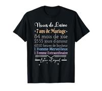 7 ans de mariage | anniversaire de mariage - noces de laine T-Shirt