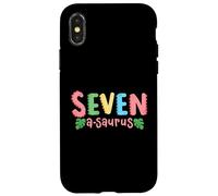 7 ans Saurus Kids Dinosaure 7ème anniversaire Famille Coque pour iPhone X/XS