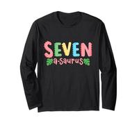 7 ans Saurus Kids Dinosaure 7ème anniversaire Famille Manche Longue