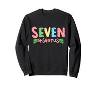 7 ans Saurus Kids Dinosaure 7ème anniversaire Famille Sweatshirt