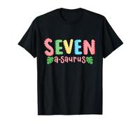 7 ans Saurus Kids Dinosaure 7ème anniversaire Famille T-Shirt