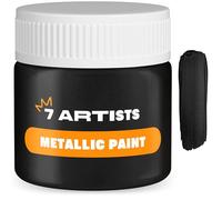 7 Artists Peinture Acrylique Noir Metallique 50 ml Peinture Acrylique Noire | Peinture Noir Brillant | Peinture Acrylique Metallique Pailletée | Peinture Noire Brillante Metallisee