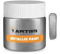 7 Artists Peinture Argentée Noir Acrylique 50 ml - Haute Couverture avec Effet Pailleté pour Loisirs Créatifs & Arts | Peinture Acrylique Métallisée Tout Support pour Bois, Toile, Pierre & Argile