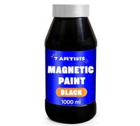 7 Artists Peinture Magnetique 1000 ml - Peinture Aimantée Noir pour Mur et Bois Apprêté | Magnétique Aimante Paint à la Craie avec Particules Métalliques pour Petits Aimants