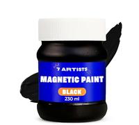 7 Artists Peinture Magnetique 230 ml - Peinture Aimantée Noir pour Mur et Bois Apprêté | Magnétique Aimante Paint à la Craie avec Particules Métalliques pour Petits Aimants