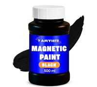 7 Artists Peinture Magnetique 500 ml - Peinture Aimantée Noir pour Mur et Bois Apprêté | Magnétique Aimante Paint à la Craie avec Particules Métalliques pour Petits Aimants