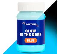7 Artists Peinture Phosphorescente Bleu 100 ml - Peinture Fluorescente dans le Noir à Base d’Eau | Vernis Acrylique Fluo pour Bois, Papier et Mur | Glow in the Dark Deco