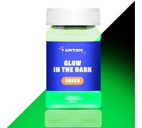 7 Artists Peinture Phosphorescente Vert 100 ml - Peinture Fluorescente dans le Noir à Base d’Eau | Vernis Acrylique Fluo pour Bois, Papier et Mur | Glow in the Dark Deco