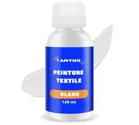 7 Artists Peinture Textile Blanche 125 ml - Peinture Tissu Permanente pour Vêtements, Chaussure et Cuir | Peintures pour Textiles, Jean & Sneakers | Fabric Paint Lavable pour Coton, Polyester