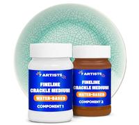 7 Artists Vernis Craquelé Set 2 x 100 ml - Vernis à Craqueler 2 Composants à Base d’Eau pour Effet Craquelure Fin | Peinture Craquelée, Médium à Craqueler pour Acrylique, Toile, Verre