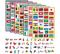 7 Autocollants De Drapeau De Pays, 50 Autocollants De Carte De Pays, Autocollants De Drapeau De Scrapbook, Autocollants De Bouteille D’Eau, Autocollants Décoratifs